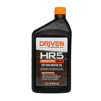 Driven HR40 HR5 10W-40 High Zinc Petroleum Hot Rod Oil (Case of 12 Quarts) 03806