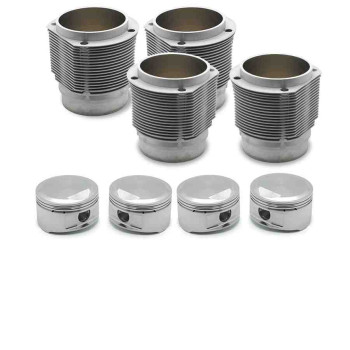 Porsche 356 912 91mm Nickies Cylinder and Piston Set inc.  9.5:1 JE Pistons Set (60.5-63.5cc chambers)