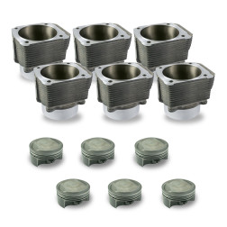 Porsche®  964 / 993 Turbo Piston 3.6L to 3.8L (Ø109mm cyl.) 102mm 9.3:1 Mahle® Cylinder and Piston Set 