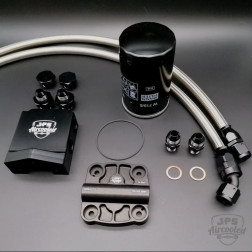 JPS Aircooled Porsche 356 912 Billet Aluminum Full Flow Pump Cover & Remote Oil Filter Kit