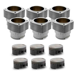 Porsche® 911 3.3L to 3.5L 930T (1978-1992) Machine-in 100mm 7:1 Nickies Cylinder and Mahle® Piston Set 
