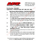 Instructions for ARP 204-6301 M96/M97 Rod Bolts for Stock Porsche Boxster, Cayman, 911 Connecting Rods