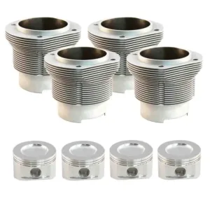 VW Type 4 Porsche 914 912E 98mm Nickies Cylinder and Piston Set, 115mm head and 108.50 case registers, inc. Custom JE Pistons
