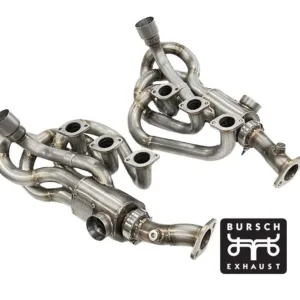 Bursch BX.9358.SS Porsche 911 Stainless Steel 1 5/8" Header Set w/ Heat Exchangers