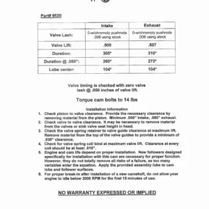 VW Type 4 Porsche 914 912E Basic 9520 Cam Kit