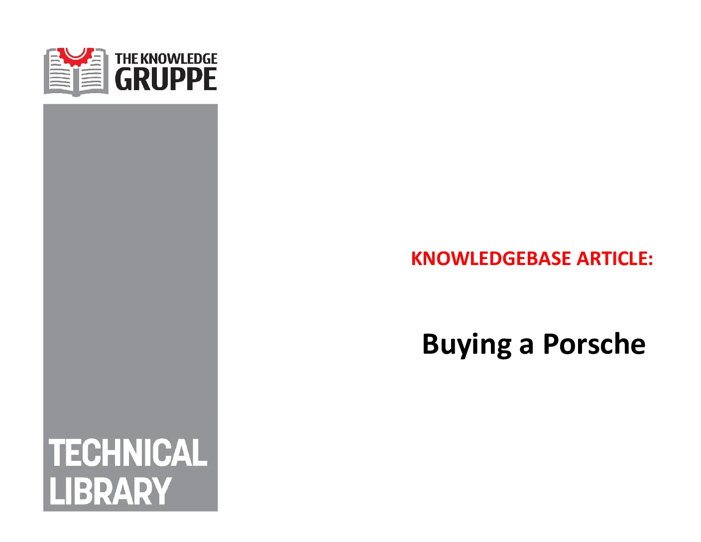 Buying a Porsche (LIB-0007)