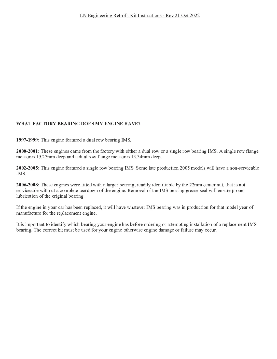 Classic Dual Row IMS Retrofit Installation Instructions Manual (LIB-0031)