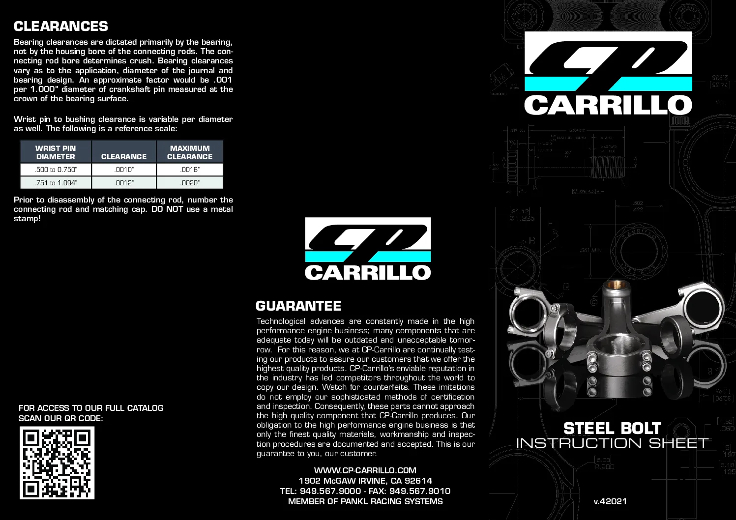 CP-Carrillo Connecting Rod Bolt Torque Stretch Specifications (LIB-0052)