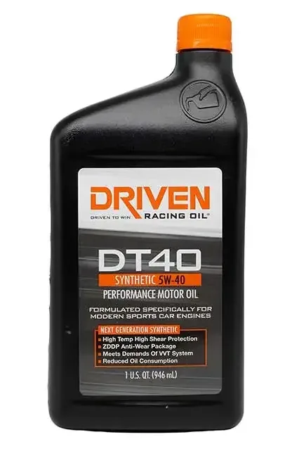 Driven Racing Oil DT40 provides superior bore scoring protection over Porsche A40 spec engine oils due to the high moly content and its exceptional shear stability.